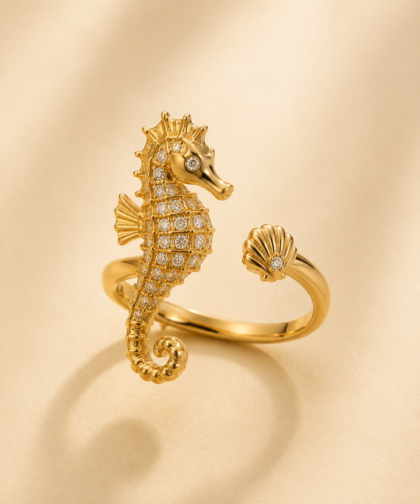 Anillo Caballito de Mar Oro Nacional 18K
